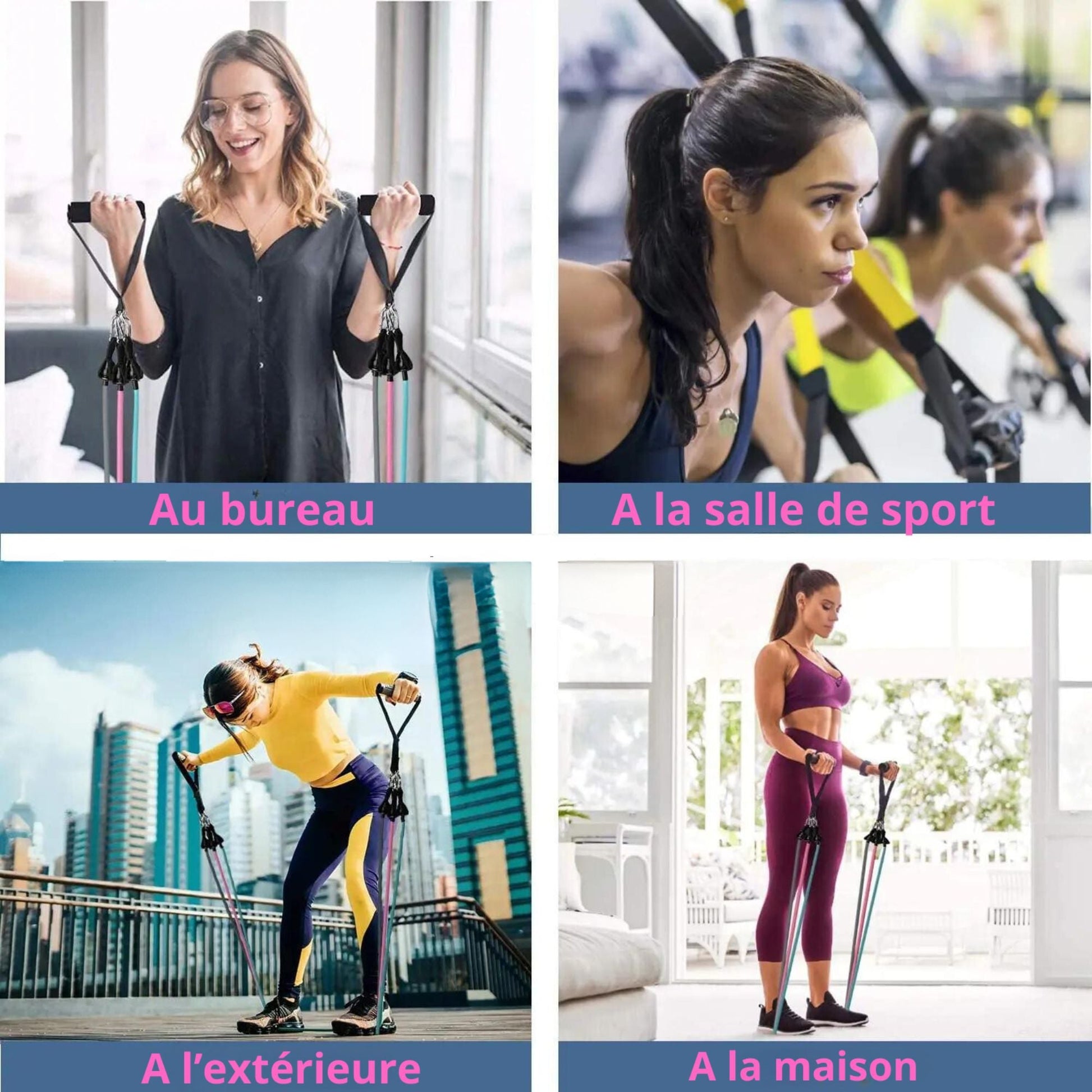 Bandes de résistance: “Transformez n’importe quel espace en votre salle de sport personnelle avec nos bandes élastiques !” - Tous Fitness