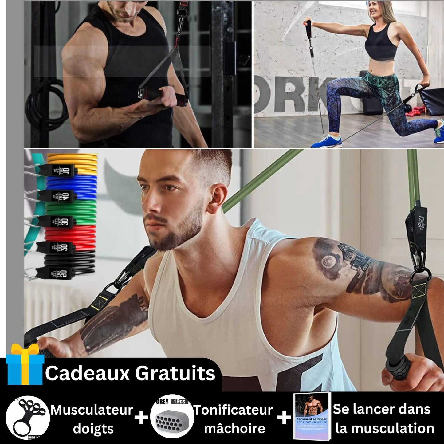 Bandes de résistance: “Transformez n’importe quel espace en votre salle de sport personnelle avec nos bandes élastiques !” - Tous Fitness